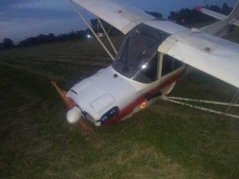 Un hombre terminó herido tras un accidente con una avioneta en el Aeroclub