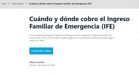 ANSES habilitó un calendario online para verificar fecha y lugar de cobro del IFE