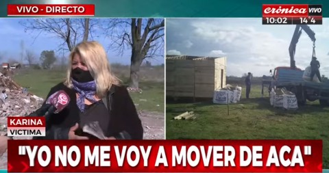 Habló la supuesta dueña de un terreno en conflicto en San Carlos: "Yo no me voy a mover de acá"