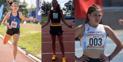 Las atletas Malena Bustamante y Delfina y Celeste Molina competirán en el Sudamericano U18