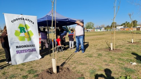 Jornada de forestación en el barrio Altos de San Joaquín