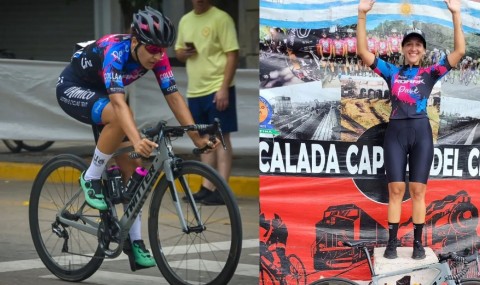 Una ciclista rodriguense compite en la carrera Doble Bragado femenina