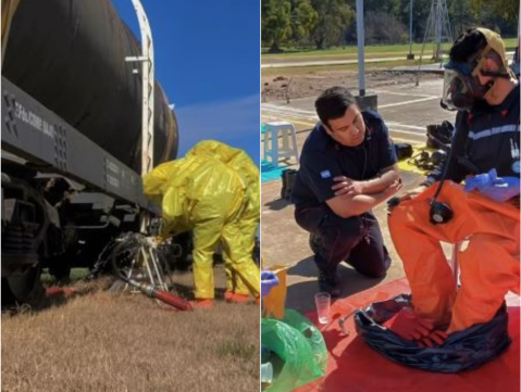 Video: bomberos del cuartel rodriguense se capacitaron en el manejo de materiales peligrosos