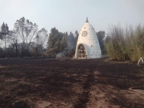 El incendio y un daño irreparable al Yoga Park: vegetación y edificios arruinados y muerte de dos mascotas