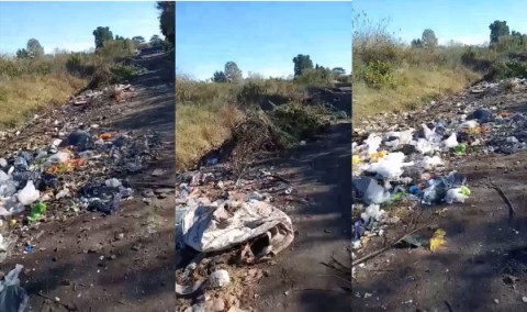 Reclamo por basurales en una avenida del barrio Almirante Brown