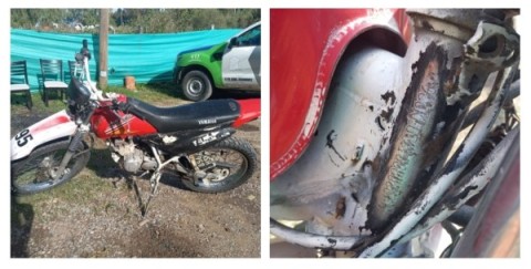 Policía Rural aprehendió a un adolescente que circulaba en una moto con datos adulterados