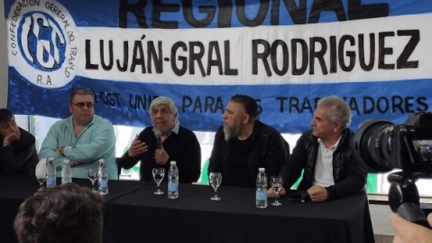 Hugo Moyano visitó General Rodríguez para un plenario de la CGT Regional