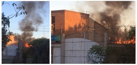 Voraz incendio en el basural lindero al Corralón Municipal